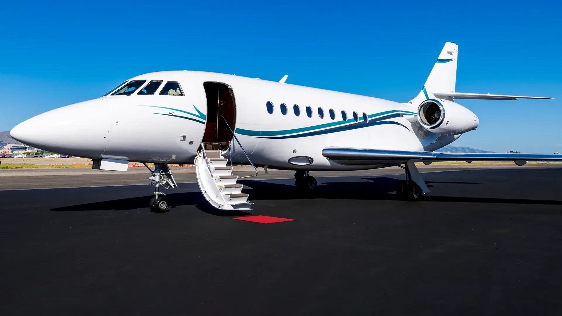 Falcon aircraft on ramp